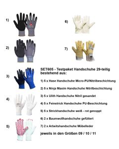 SET605 - Testpaket Handschuhe 29 Paare