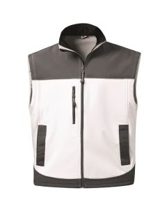 Softshell-Weste wei&szlig;/grau, mit Fleece-Innenseite