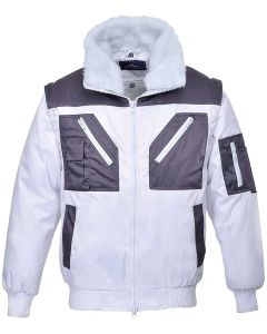 Pilotenjacke, wei&szlig;/grau